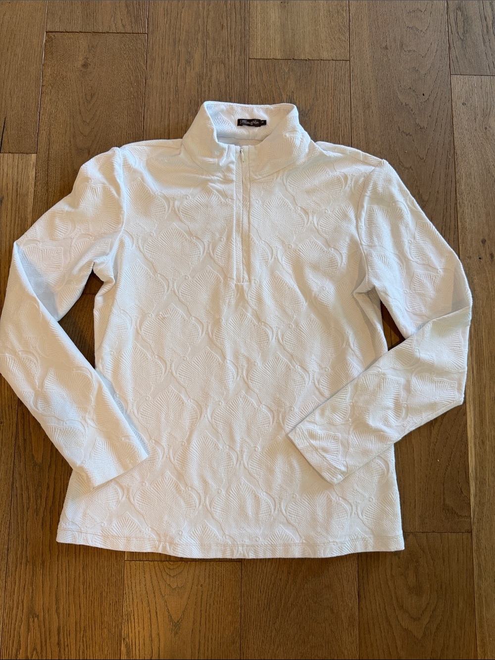 J. McLaughlin Embossed Leaf Quarter Zip Pullover - M
